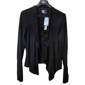NEW Kut from the Kloth taupe faux Black waterfall cardigan Sz Large